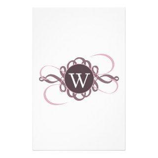 Elegant Monogram "W" Gifts Stationery Paper