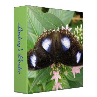 Blue Spotted Butterfly Custom Binder