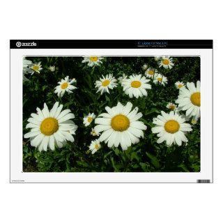 pretty white daisy flowers. skin for laptop