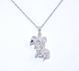 14K White Gold Diamond Dog Charm Jewelry