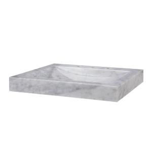 Xylem 24 1/8 in. Carrara Marble Vanity Top in White with White Basin SVT240WT