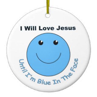 Love Jesus smiley face Christmas Tree Ornament