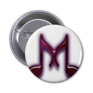 Musical "M" Letter Pinback Buttons