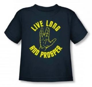 Star Trek Live Long & Prosper Toddler Navy T Shirt CBS591 TT Shirt Size Toddler 4T Fashion T Shirts Clothing