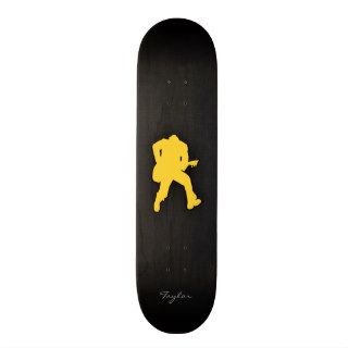 Yellow Amber Guitar Player Skate Deck