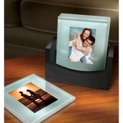 Sarah Peyton Glass Photo Coasters with Stand Sarah Peyton Photo Frames & Albums
