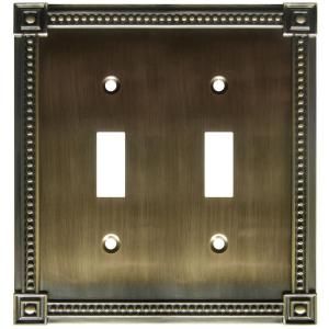 Amerelle Traditional 2 Toggle Wall Plate   Brushed Brass 92TTBB