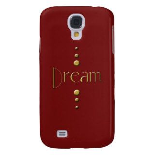 3 Dot Gold Block Dream & Burgundy Background Samsung Galaxy S4 Covers