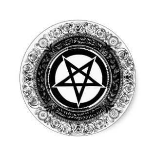 Ornate Pentagram Round Sticker