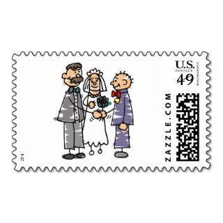 Father Gives Away Bride During Wedding Ceremony Postage Stamps