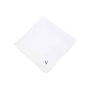 Personalized 3 pk. Hand Rolled Hankies, V, Mens