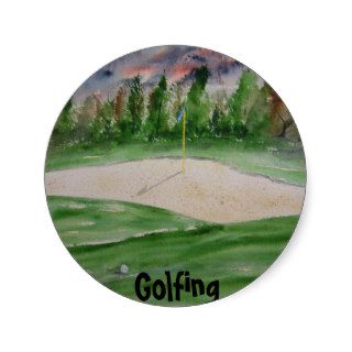 golf_course_large, Golfing Round Sticker