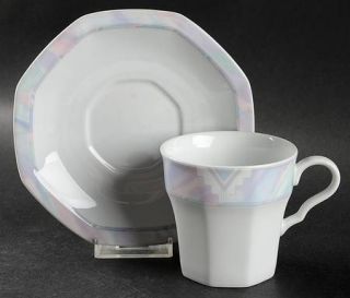 Savoir Vivre Celina Flat Cup & Saucer Set, Fine China Dinnerware   Multicolor Pa