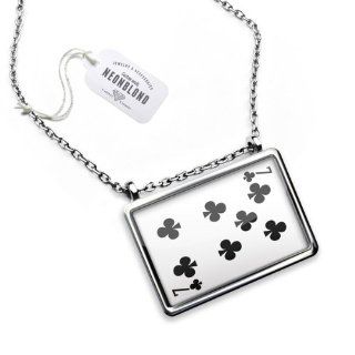 Necklace "clubs Seven   Seven / card game"   Pendant with Chain   NEONBLOND Jewelry