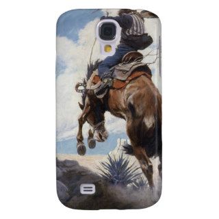 Bucking by NC Wyeth, Vintage Cowboy Rodeo Horse Galaxy S4 Case