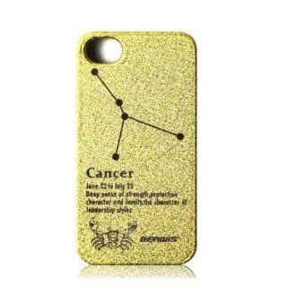 Apple iPhone 4 / 4s Protective Shell by Benwis, iPhone 4 / 4s Gold Zodiac series protective shell (Cancer) Cell Phones & Accessories
