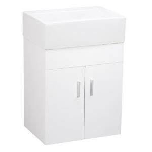 Elanti 17 in. Vanity Cabinet with Wall Mounted Rectangle Bathroom Sink in White EC9859P SV