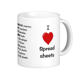 I Love Spreadsheets   triple sided mug