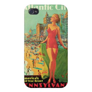 Atlantic City   Pennsylvania RR Vintage Travel Covers For iPhone 4