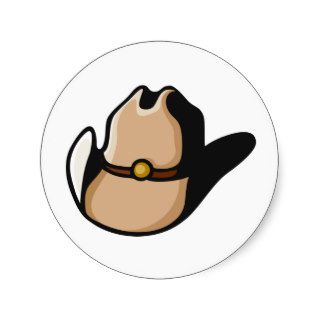 Cowboy Hat Round Stickers