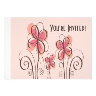 Any Occasion Feminine Pink Flower Party Invitation