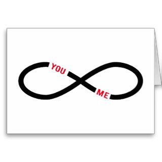 never ending love, infinity sign you and me greeting card