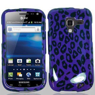 Purple Leopard Hard Cover Case for Samsung Galaxy Exhilarate SGH I577 Cell Phones & Accessories