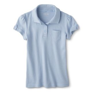 Cherokee Girls School Uniform Interlock Fashion Polo   Blue XL