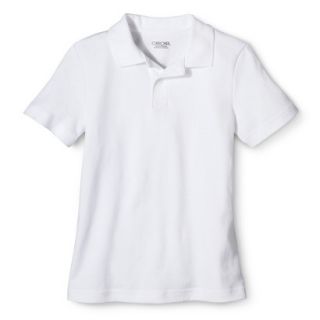 Cherokee Boys School Uniform Short Sleeve Interlock Polo   True White XL