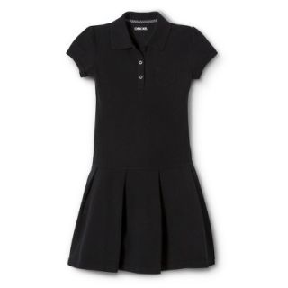 Cherokee Girls School Uniform Short Sleeve Knit Tennis Dress   Ebony L