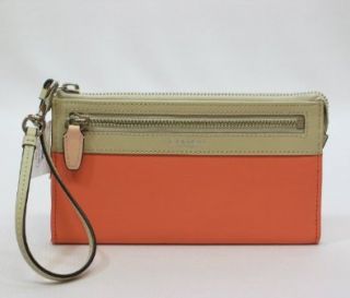 Coach Legacy Leather Zippy Wristlet Wallet Bag 48176 Coeal/sand Multi Top Handle Handbags Shoes