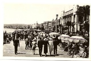 1930s Vintage Postcard Promenade and Palais de la Mediterranee   Nice France 