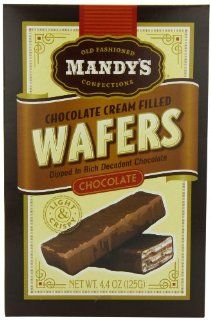 Mandy's Chocolate Dipped Wafers, Chocolate Filling, 4.4 Ounce (Pack of 12)  Fresh Bakery Wafer Cookies  Grocery & Gourmet Food