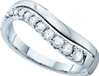 14KT White Gold 0.33 CTW Diamond Ladies Fashion Band Vishal Jewelry Jewelry