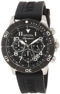 Invicta Men's 7348 Signature Chronograph Black Carbon Fiber Dial Black Polyurethane Watch Invicta Watches