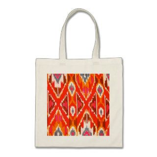 Orange Ethnic Western Texan Mexican Ikat Pattern Bags