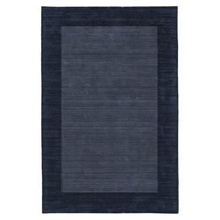 Nuloom Handmade Zen Solid Border Denim Wool Rug (3 X 5)