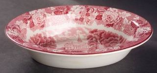 Enoch Wood & Sons English Scenery Pink (Older,Smooth) 8 Oval Vegetable Bowl, Fi