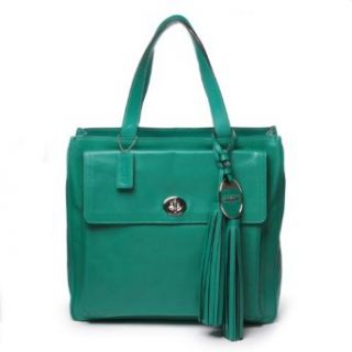 Coach Legacy America Icon Limited Leather North South Pocket Tote 19982 Emerald Green Top Handle Handbags Shoes