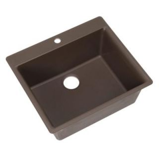 HOUZER Gemo Series Topmount Granite 23.625x20.875x8.688 0 hole Single Bowl Kitchen Sink in Mocha GEMO N 100 MOCHA