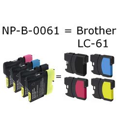 Brother LC 61 Black/ Colored Ink Cartridges (Pack of 5) Eforcity Inkjet Cartridges