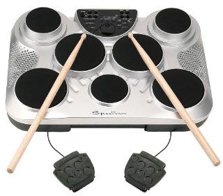 Spectrum AIL 602 7 Pad Digital Drum Set with Adjustable Stand, Pedals, Sticks and AC Adapter Musical Instruments