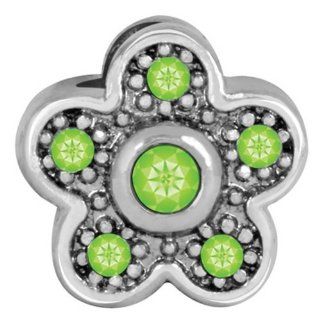 Theodora Jewel Lime Flower   Fits Pandora, Biagi, Troll & Most Major Brands Italian Style Single Charms Jewelry