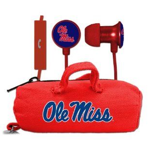 NCAA Mississippi Old Miss Rebels Scorch Earbuds and Mic Clamshell with BudBag  Sports Fan Headphones  Sports & Outdoors