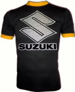 Vintage 70's Suzuki motorcross Motorcycle ringer iron on t shirt, medium Clothing