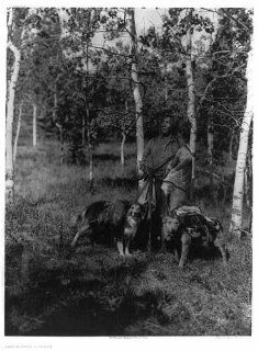 Assiniboin hunter, Indian with 2 dogs, Native American, c1926, Edward S Curtis photo   Prints