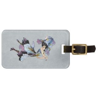 vintage iris flower fairy bag tag