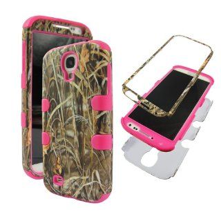 Pink Grass Camoflauge Anti shock Hybrid 3 in 1 Real Tree Mossy Oak Camo Hunter Samsung Galaxy S4 I9500 At&t/verizon Cell Phones & Accessories