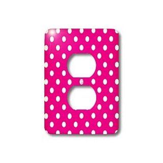 3dRose lsp_24683_6 Magenta and White Polka Dot Print 2 Plug Outlet Cover   Outlet Plates  