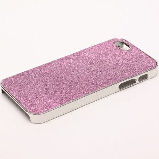 Purple Glitter Bling Bling Crytal Chrome Hard Back Case Cover for Apple Iphone 5 Cell Phones & Accessories